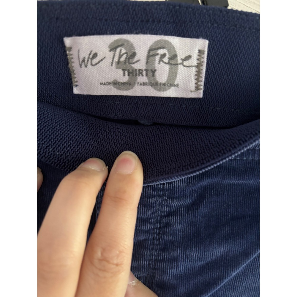 Free People We The Free Boho 70s Retro Blue Corduroy Flare Pull On Pants Size 30 - Picture 4 of 8
